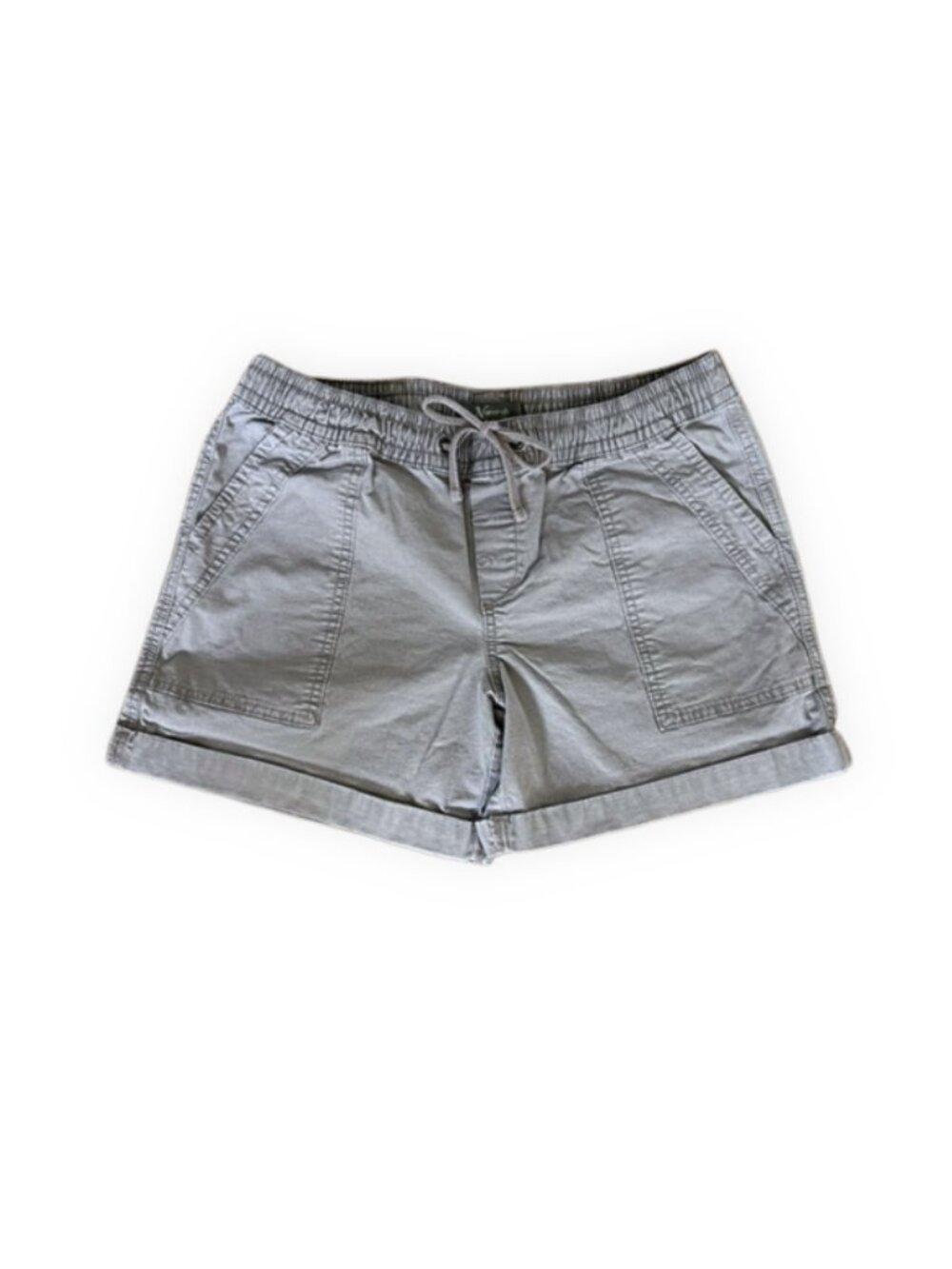 Natural Reflections Stone Gray Cargo Shorts Drawstring Waist Size M Cuffed